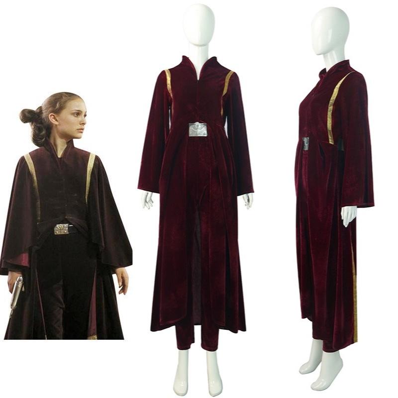 Costume Padme Cosplay Amidala Pleuche Material Coat Pants Belt Suit