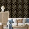 Wallpaper Black and Gold Tropical Pattern Ochre Background, Ochre Center 50x1000