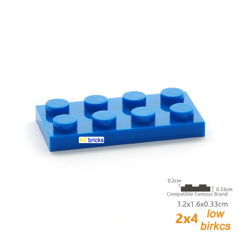 60pcs DIY Building Blocks Thin Figure Bricks 2x4 Dots Educational Creative Size Compatible With 3020 Plastic Toys for Children