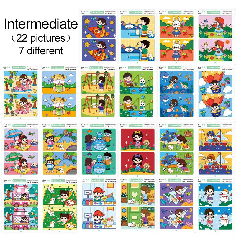 20/22pcs Baby Early Education Toys Kids Montessori Educational Game Cards Error-finding Game Concentration Training Reusable TMZ