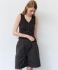 THERYE Linen Blend Half Shorts(Charcoal)