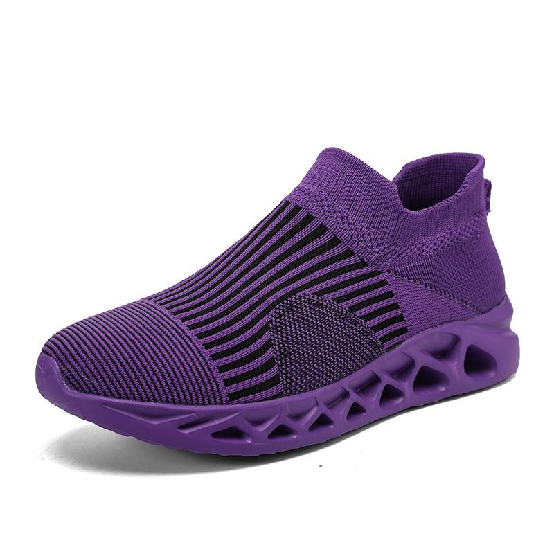 2024 Fashion Purple Running Shoes for Men Socks Sports Shoes Plus Size 48 Breathable Women Slip-on Sneakers Sock Trainers Men
