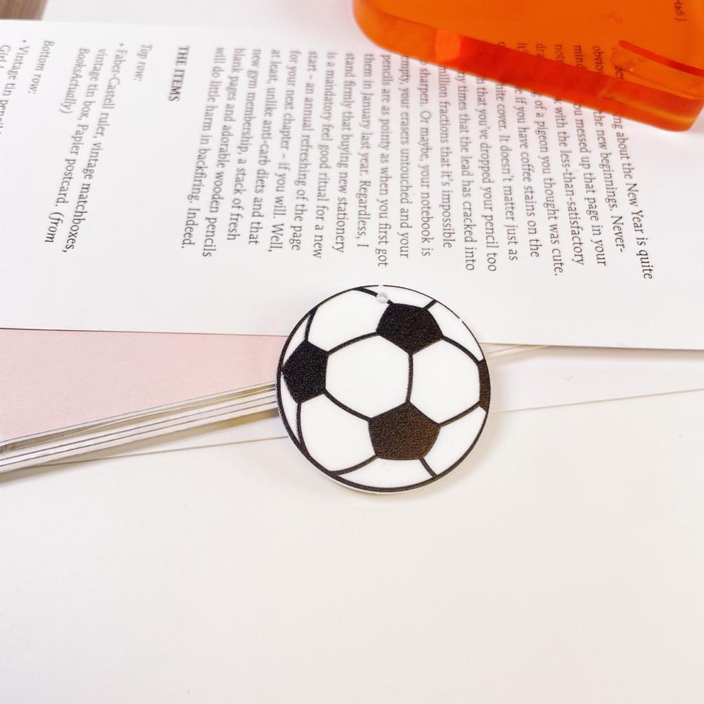 Double-Sided Acrylic Earrings with Embossed Football, Basketball, and Rugby Designs for DIY Jewelry.