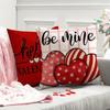 4Pcs Valentine Pillow Covers, Pink Love Hello Print, Hypoallergenic Polyester Acrylic, Zippered Washable For Sofa Home Decor