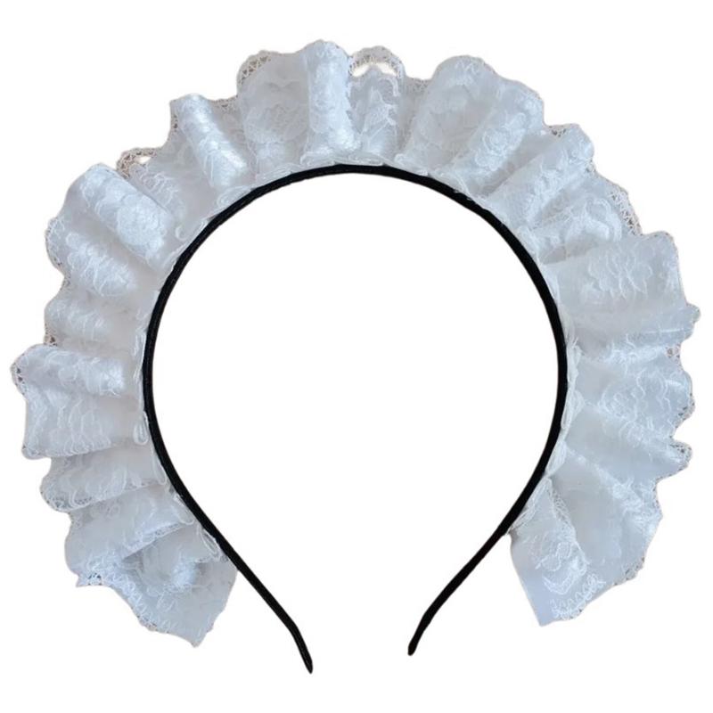 Eleganti Fasce per Capelli Pieghettate in Pizzo Stile Giapponese Cerchietto per Capelli Carine Fasce per Capelli per Raduni Anime Fasce per Capelli Cosplay per Ragazza