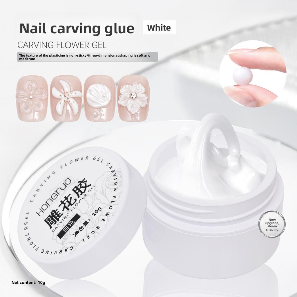 Nail art engraving glue solid nail modeling glue white transparent PVC model glue
