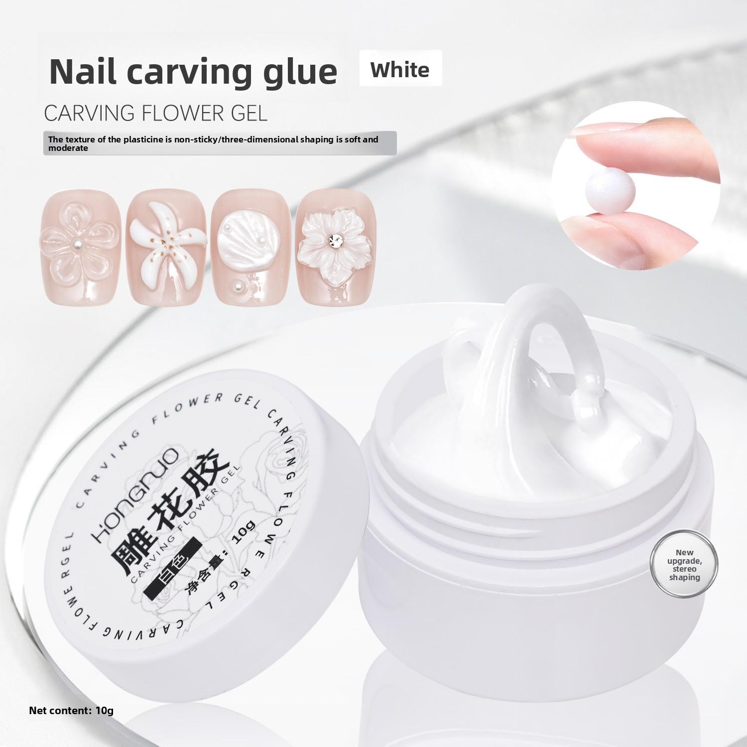 Nail art engraving glue solid nail modeling glue white transparent PVC model glue