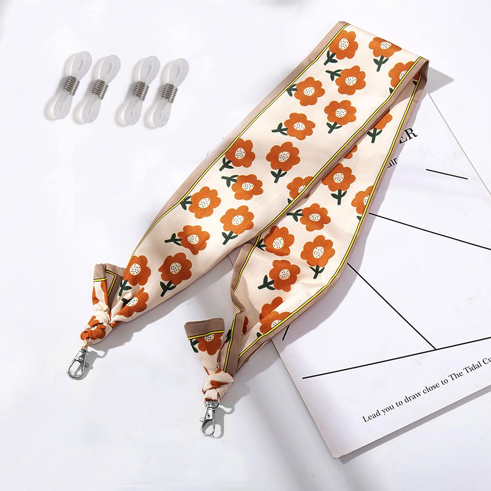 New Acrylic Nylon Rope Windproof Mask Chain Lanyard Printing Silk Scarf Glamour Glasses Chain Neck Strap Glasses Accessories