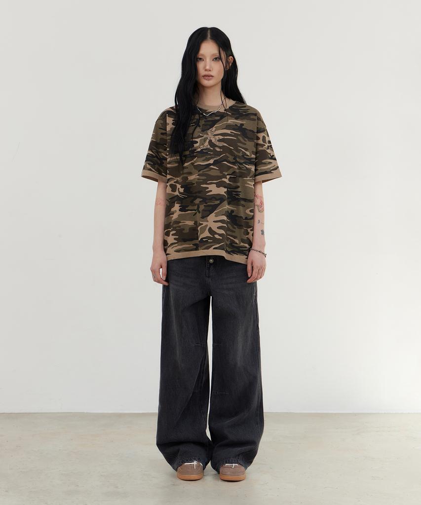 Tonilolenseu Camo Graphic Short Sleeve T-Shirt