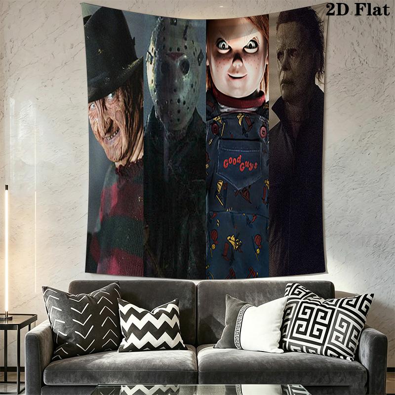 Horror Icons Tapestry Tapestry Wallmounted Background Cloth Homestay Soft Decoration Tapestry Home Decor Background Wall Hanging Cloth
