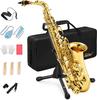 Eastar Saxophone Alto Saxophone Eb Saxophone Gold Lacquer Saxophone with Case Care Set Saxophone Beginner AS-