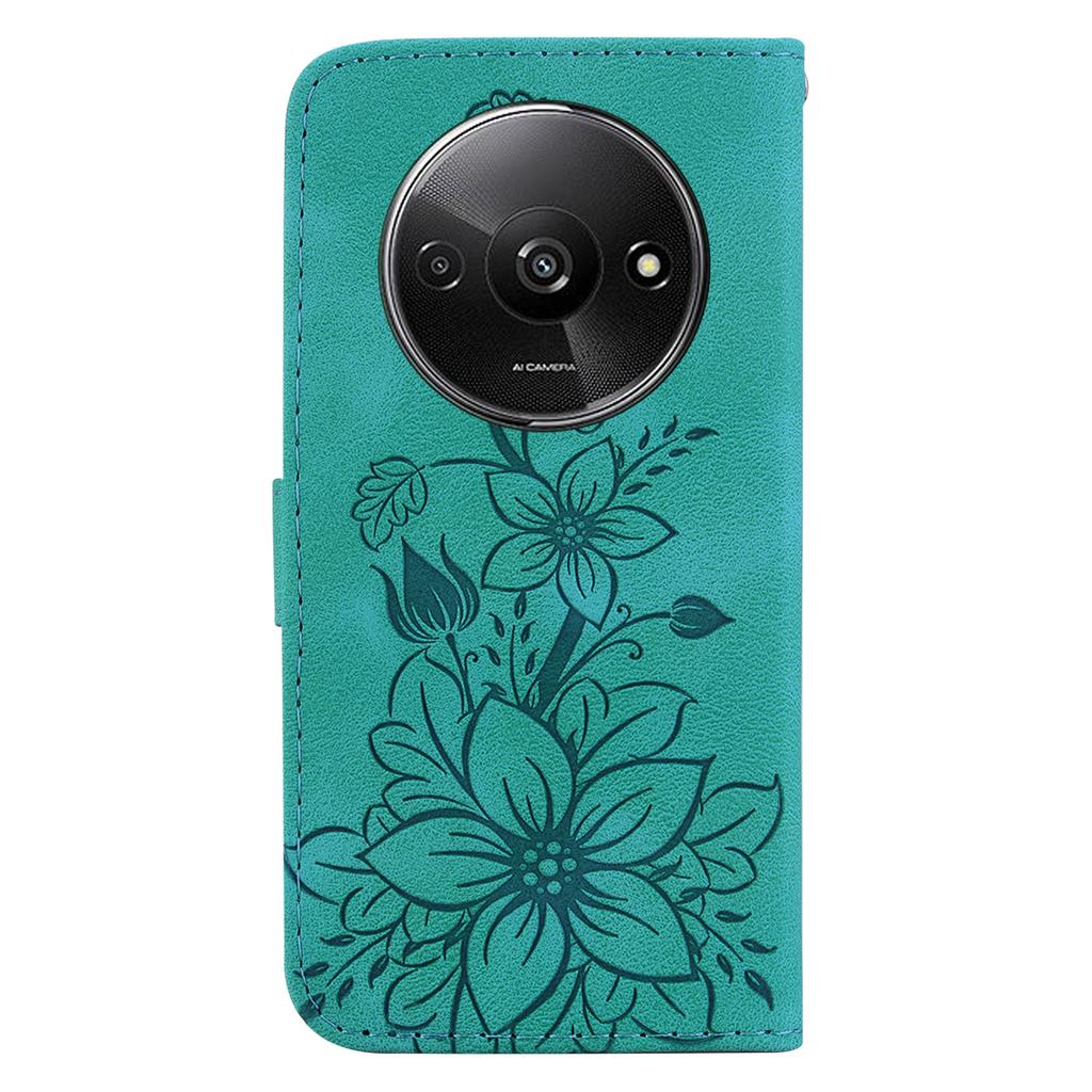 For Xiaomi Redmi A3/Poco C61 4G Cell Phone Case Flower Imprint Leather Phone Shell