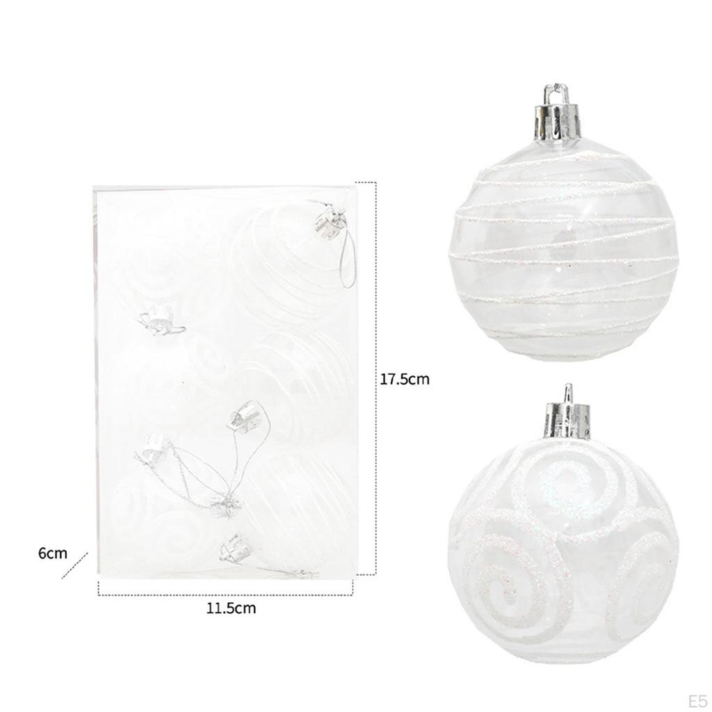 6 Pieces Christmas Tree Balls Shatterproof Hanging 6cm Decoration Ornaments for