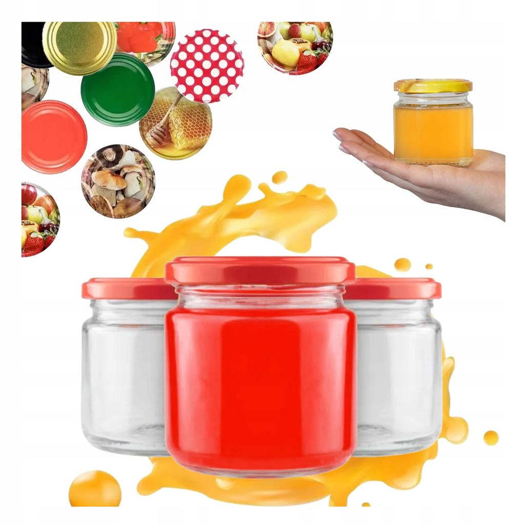 48X Słoik 200Ml + Wieczko Fi66 Dżem Przetwory Monoporcja Desery Miód