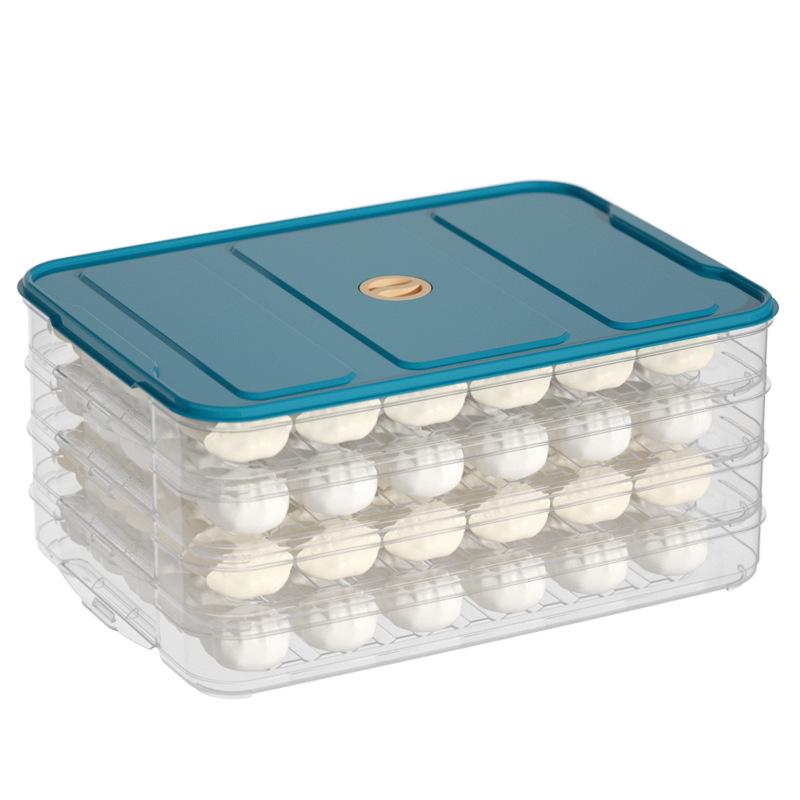 Multilayer Food-Grade Freezer Storage Box for Dumplings, Wontons, Eggs & More
