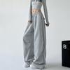 VIONA Y2K Harajuku Wide Leg Sweatpants Women Streetwear Baggy Oversize Gray Sports Pants High Waist Drawstring Casual Joggers Trousers