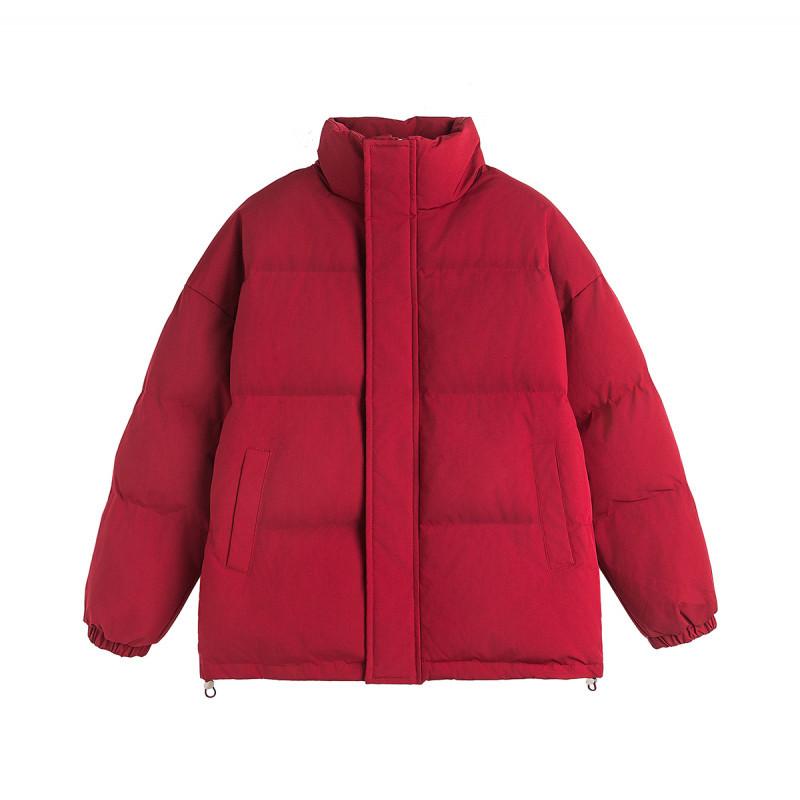 New Men's and Women's Same Solid-color Loose Large-size Cotton-padded Clothes, Solid-color Winter Warm Cotton-padded Clothes