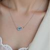 S925 Sterling Silver Small Fresh Water Drop Necklace Pendant Natural Colored Gemstone Collarbone Chain Light Luxury High-End Sense Does Not Fade Women