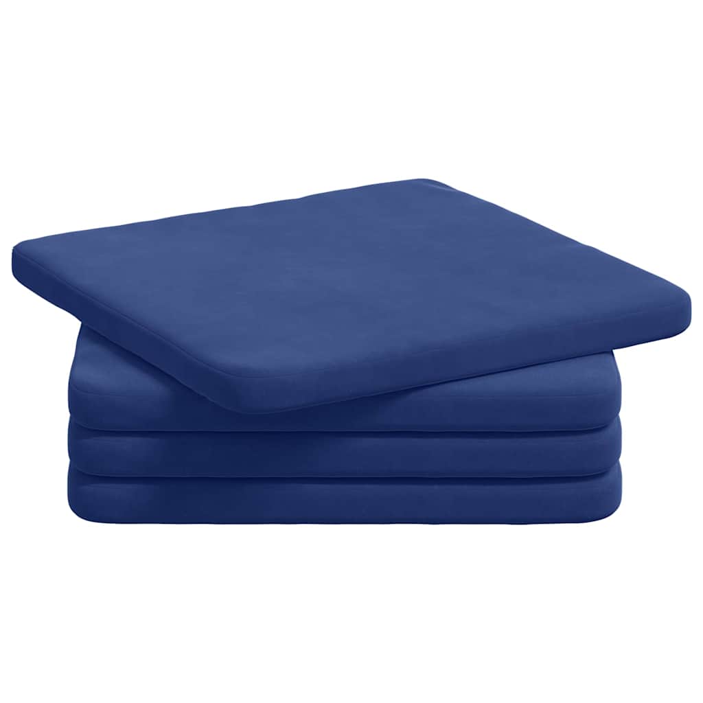 Seat Cushion Set 4 Pcs Police Blue 40 X 40 X 3 Cm Velvet