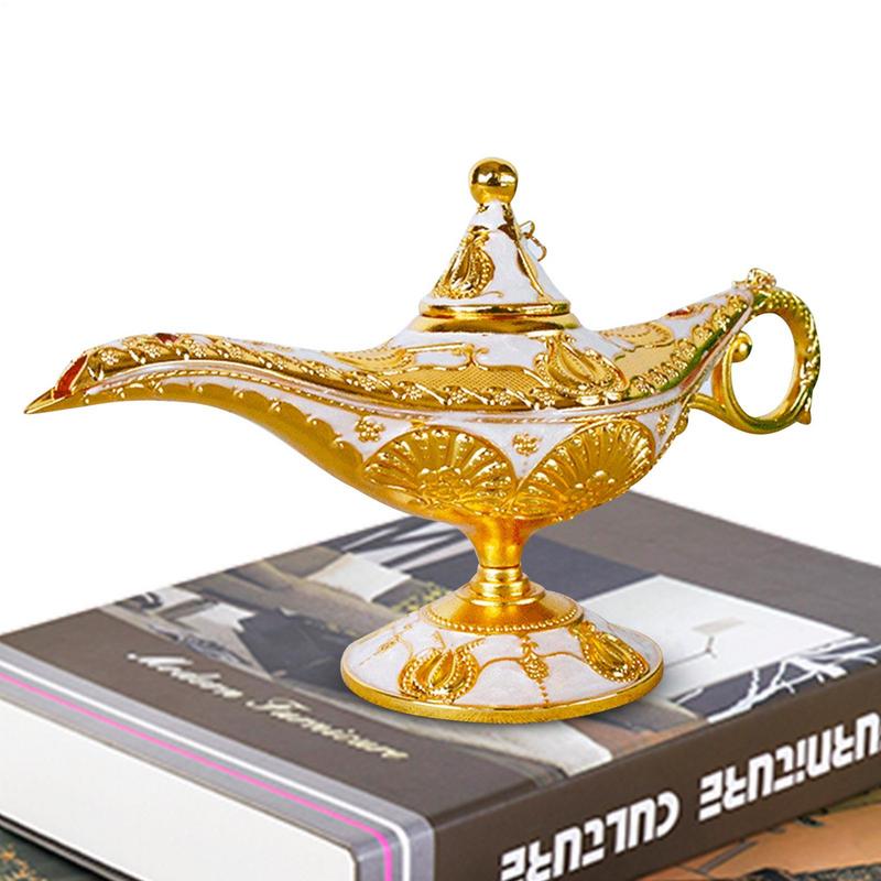 Legendary Aladdin Lamp Vintage Aladdin Lamp Metal Crafts Classic Arabian Costume Props Tabletop Decor for Wedding Party