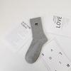 Women's Spring and Autumn New Embroidered Bowknot Mid-tube Socks Combed Cotton Women's Socks
