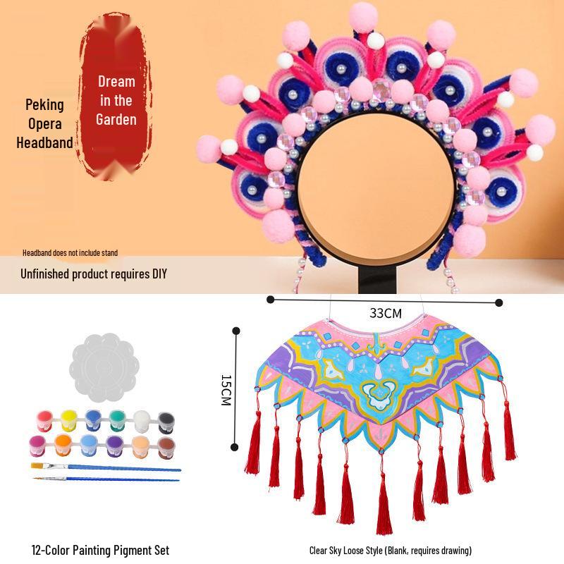 DIY Peking Opera Headband & Hair Accessories Kit for Dragon Boat Festival Team-Building Activity