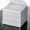 Lacquerware Jubako Made In Japan J-kitchens 3-Tiered Box, 4.5 Inches, Silver, 13cm, Resin,