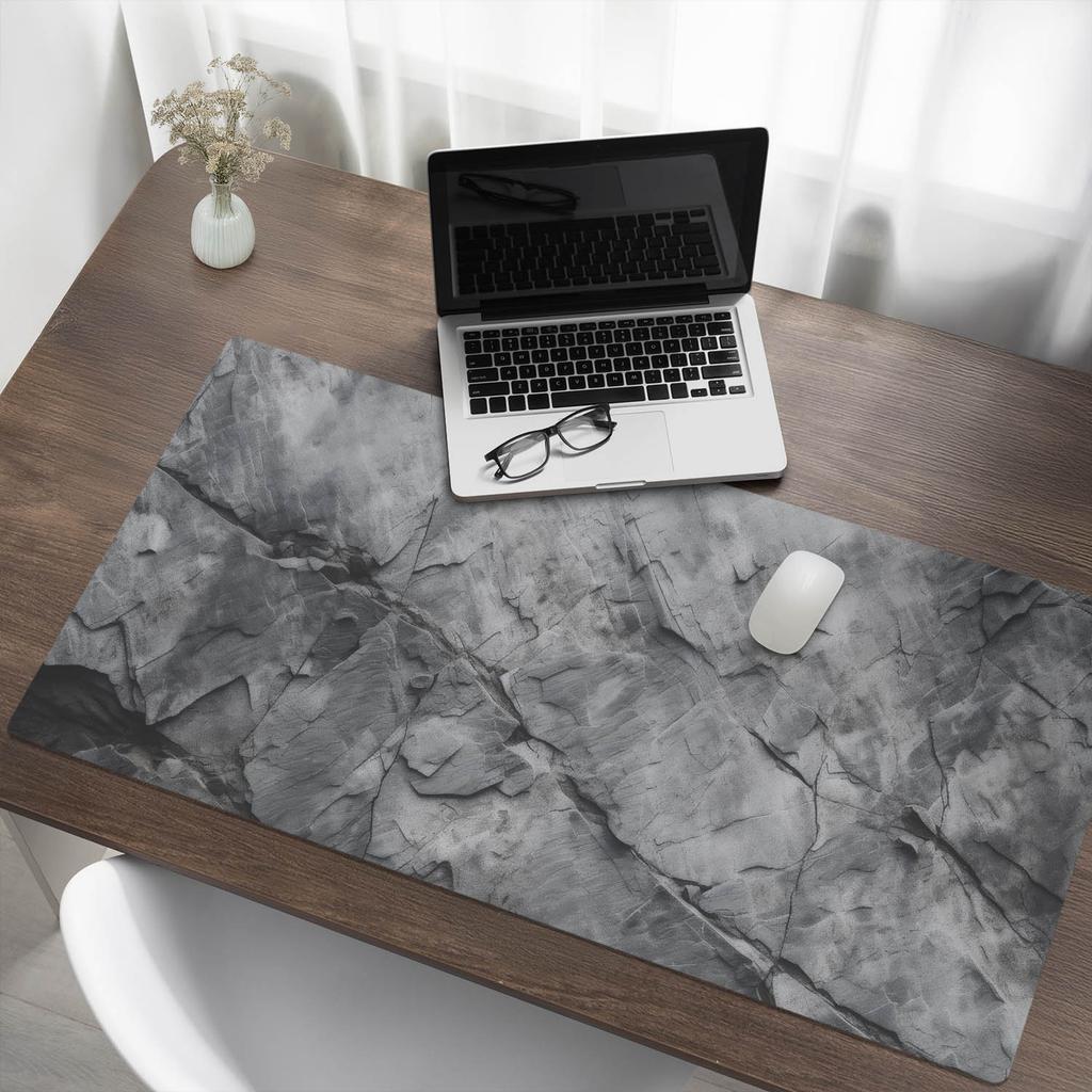 Vinyl Desk Mat with Stylish Rock Texture Print 120X60 Cm