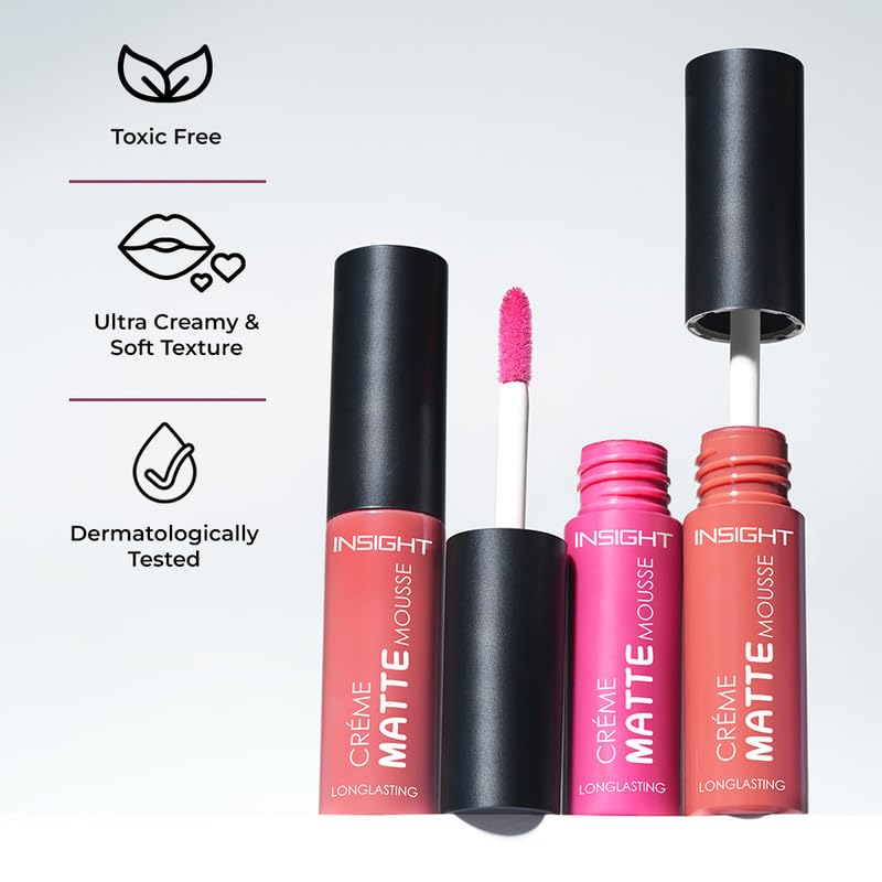 INSIGHT Crème Matte Mousse | Velvety Texture | Soft Matte Finish | Infused with Squalane | Lightweight & Long-Lasting Formula | Cute - 6.5 G