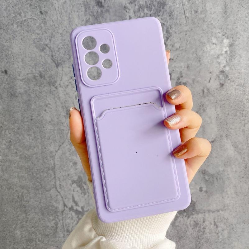 Suitable for Samsung S23 S25Ultra Integrated Card Case S22 Contrasting Color Button Skin Feeling Shell A36 A55
