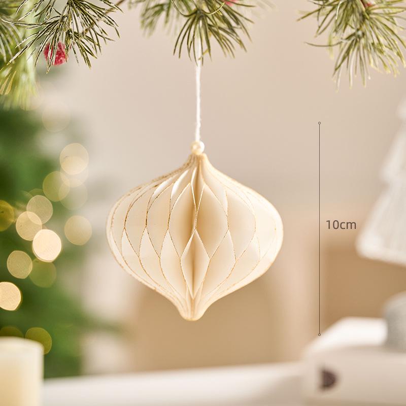 Irregular Shape Paper Honeycomb Christmas Tree Ornaments - Small Pendant & Honeycomb Ball Decor.