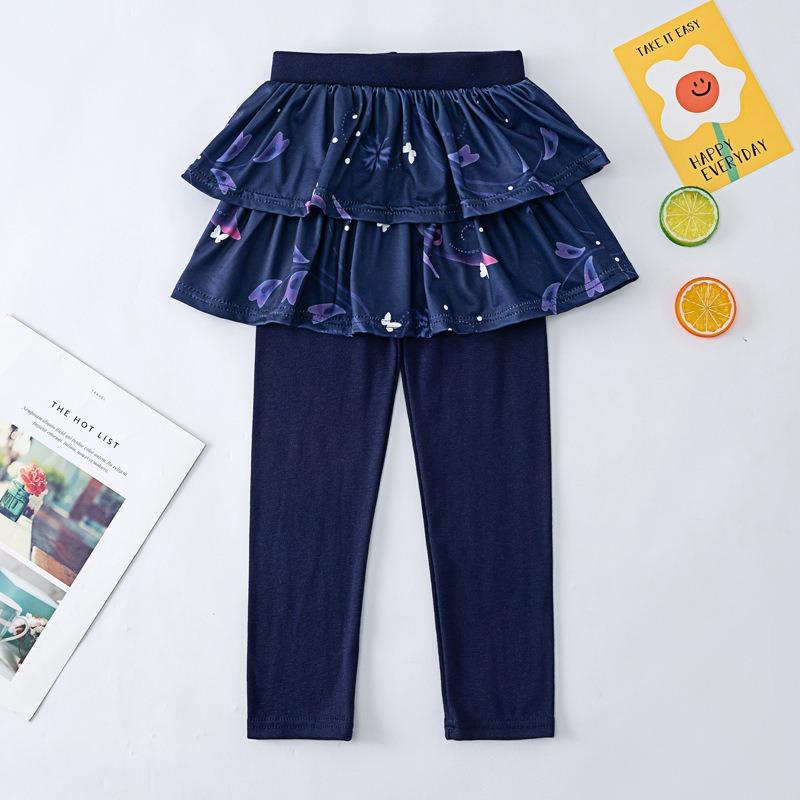 Mädchen-Leggings Frühjahrs- und Herbstmodelle Kinder-Fake-Zweiteiler-Rockhose Elastische Rockhose für Mädchen zum Tragen Draußen