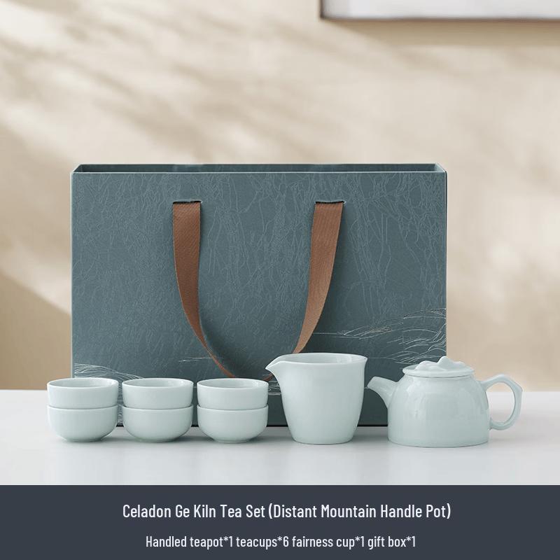 Sky Blue Ge Yao Ceramic Gongfu Tea Set