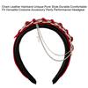 PU Leather Buckle Hairhoop for Women with Chain Decors Japanese Girl Headband Cosplay Dress Up Accessories