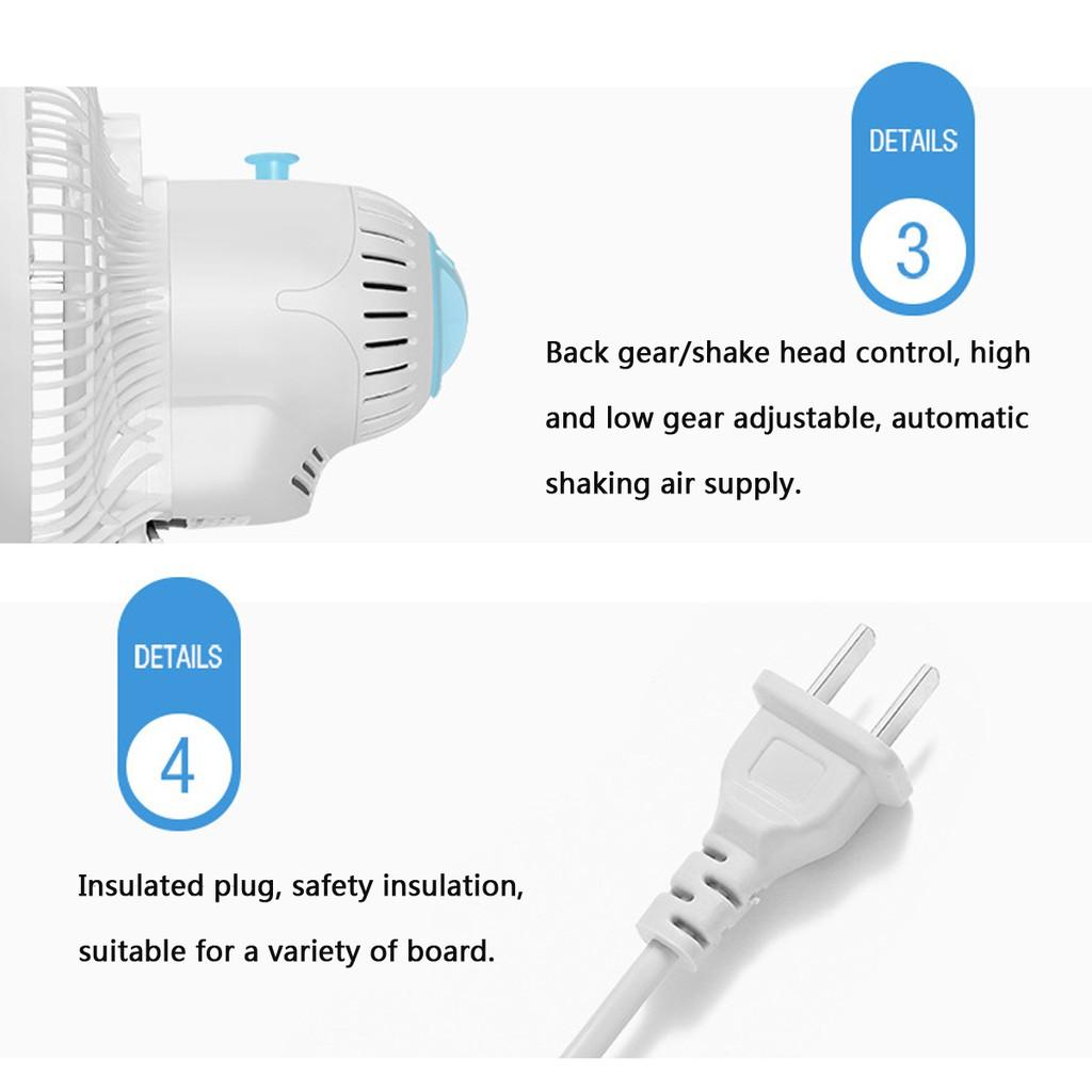 20W Mini Desktop Fan High-Speed Air Desk and Clip On Fan 180 Degree Adjustable With Fan Head Clamp For Dormitory Office