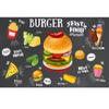 Burger Tapete Western Fast Food Restaurant Hintergrund Wandbild 3d Snackbar Pizza Industrielle Dekoration Wandpapier
