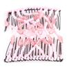 Women Girl Magic Easy Hair Beads Slide Stretchy Comb Clip Stretchable Hairpin Pink