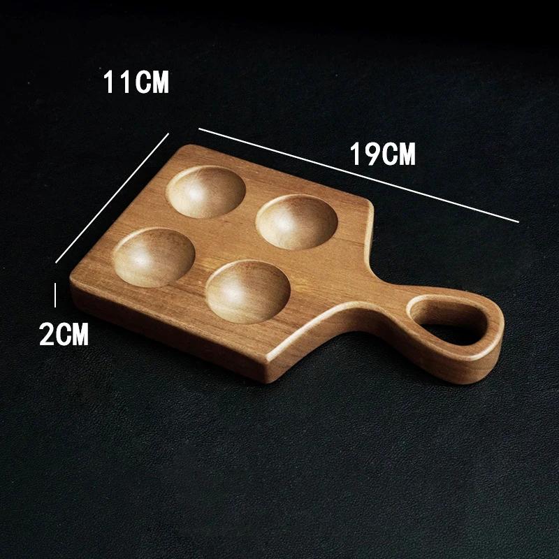 HeMu Solid wood four-grid egg holder simple six-grid creative handmade decoration refrigerator breakfast egg storage box