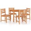 VidaXL Ensemble à manger de jardin 5pcs Bois de teck massif, meubles de jardin, meubles d'extérieur, table et chaise de 3157178