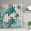Cortinas de Chuveiro Peixe Tubarão Desenhos Coloridos Vida Marinha Banheiro Infantil Decoração de Casa Conjunto de Cortinas de Tecido Telas de Banho Impermeáveis