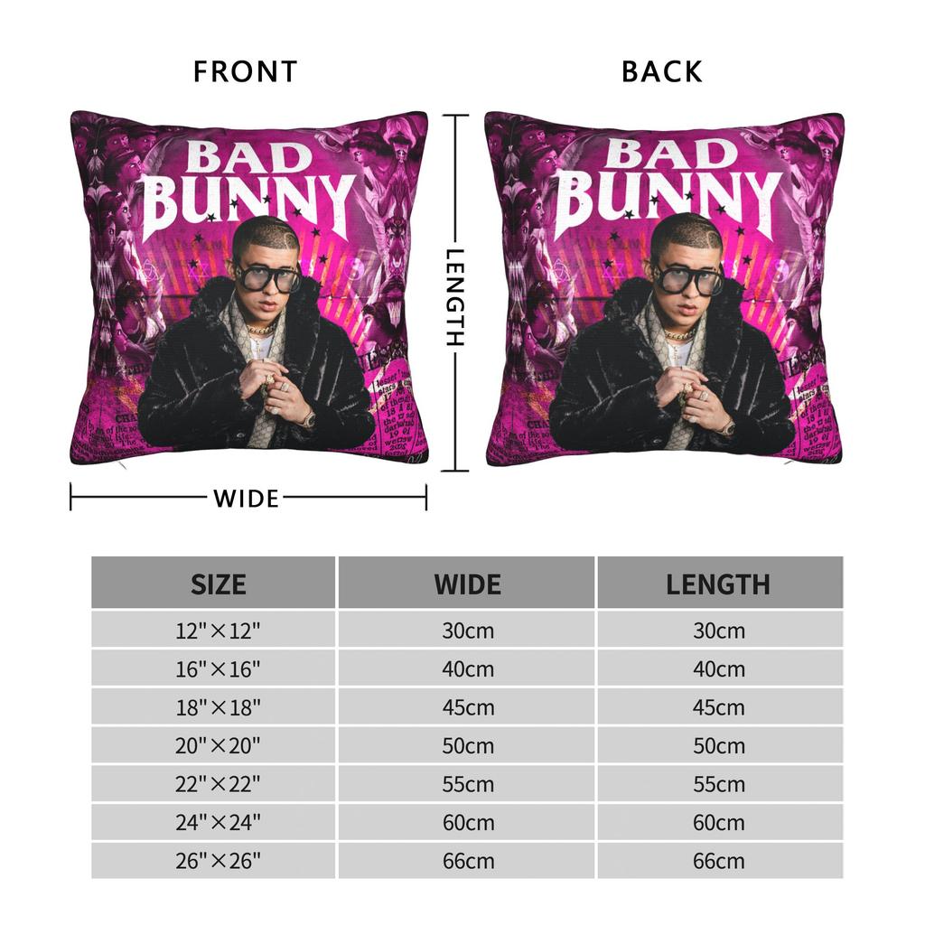 Bad World Tour Pillowcase Polyester Cushion Cover Decor Bunny Pillow Case Cover Seat Square 40X40cm