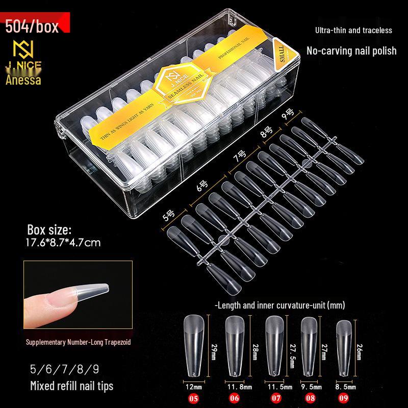 540 Ultra-Thin Transparent Half-Cover False Nail Tips - Seamless, No Carving Required