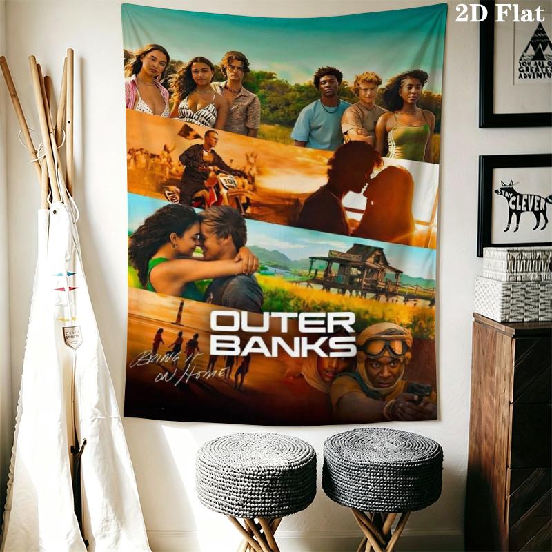 Outer Banks Wall Tapestry Aesthetic Wall Hanging Printed Fabric Blanket Decorative Tapestries for Bedroom Living Room Home Decor