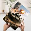 Tank In Action With Explosion Poster Customized Wall Art Vintage Metal Signs Retro Tin Plaque for Man Cave Decoration At Home