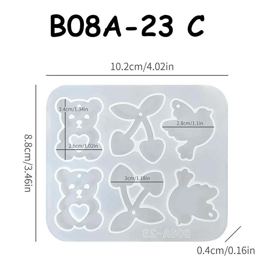 Valentine's Day Love Pendant Dropping Mold Heart/Cherry/Bowknot/Bear Design DIY Earring Pendant Making Tool Jewelry Craft Molds