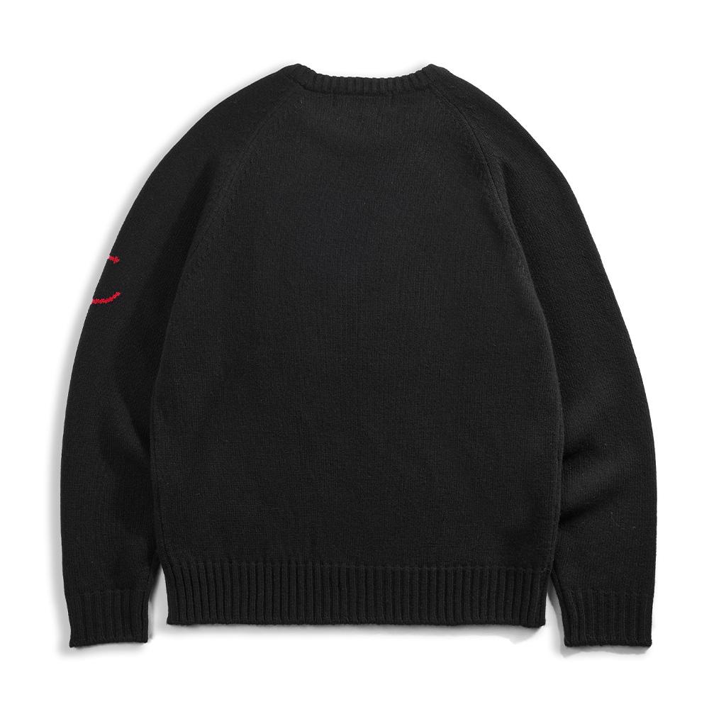 Geonjiulleunseu Super Fine Merino Wool Raglan Sweater - Black