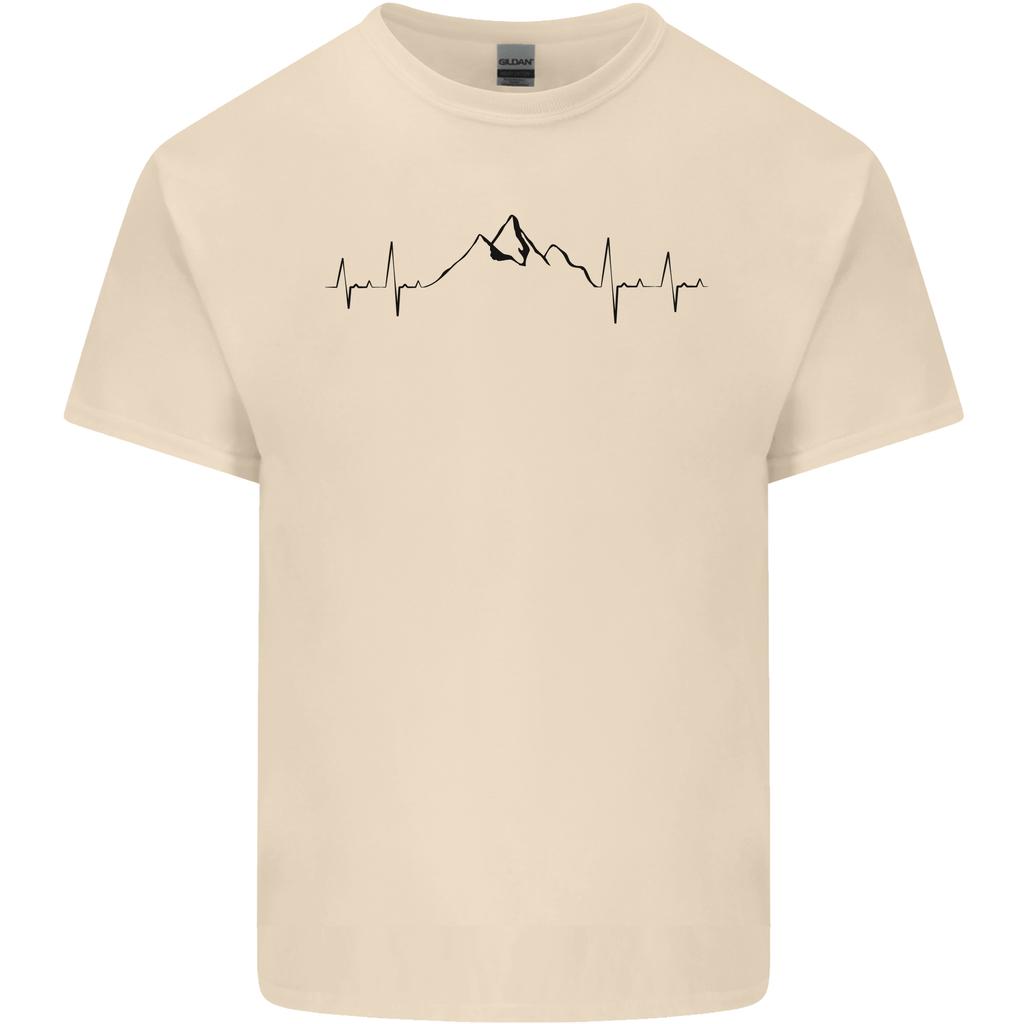 Mountain Ecg Hiking Trekking Climbing Pulse Unisexs Light Cotton Tshirt