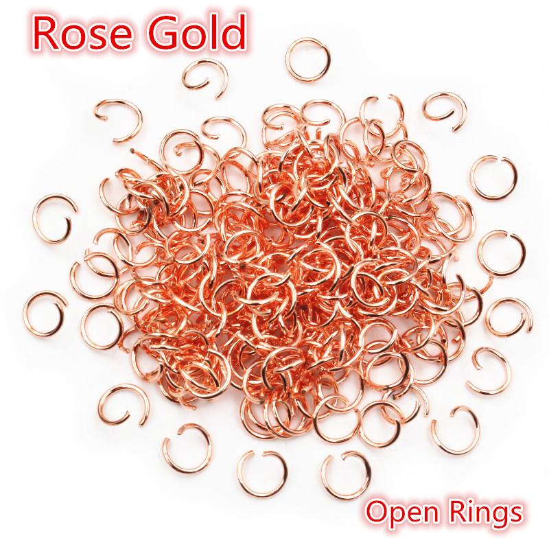 200 piezas 3/4/5/6/7/8/10 mm Metal DIY Componentes para Joyería Anillas de Salto Simples Cerradas/Abiertas y Anilla Dividida para hacer joyería