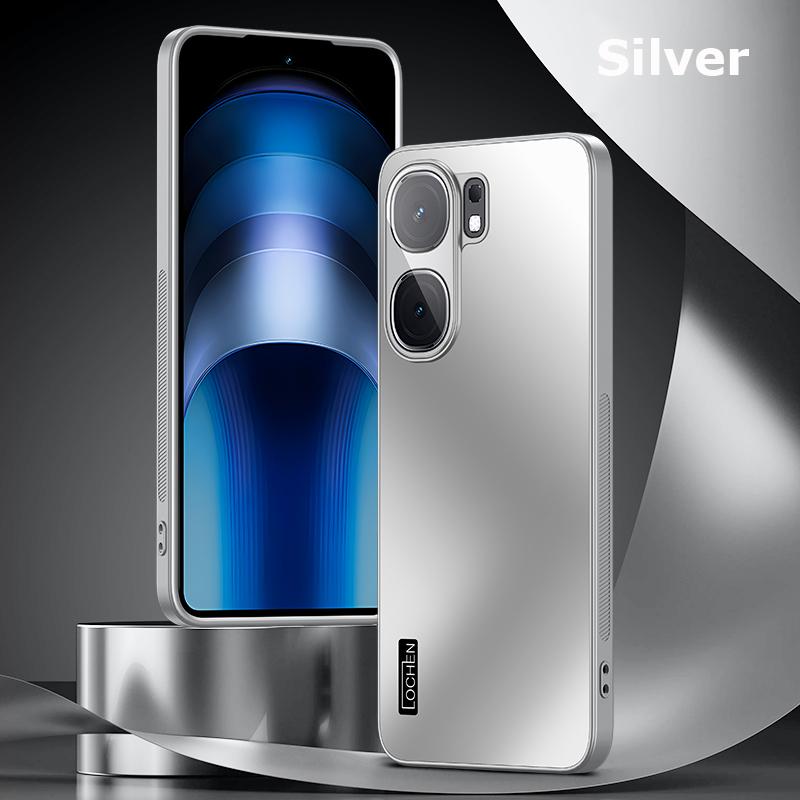 

Для vivo iQOO Neo 9 9s 8 Pro Plus Dazzle Plating PC Shell Full Cover With Lens Film Super Anti drop Силікагель Edge Anti-slip Case Protector iQOO Neo9s Pro+ срібний