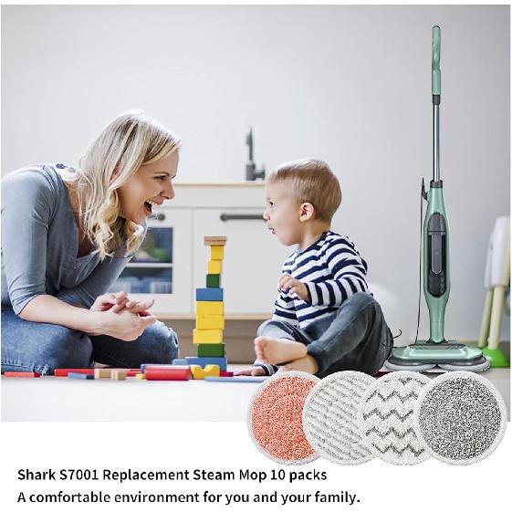 Steam Mop Cloth, Microfiber Steam Mop Pads, Strong Water Absorption, Steamer Mop Pad Replacement for Shark S7001 S7000AMZ S7000 S7001TGT S7201 S7005